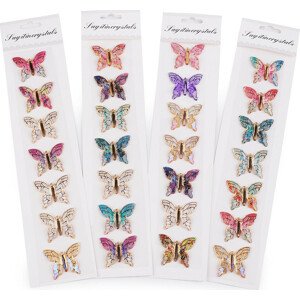 Samolepicí motýli Varianta: mix náhodný, Balení: 12 karta
