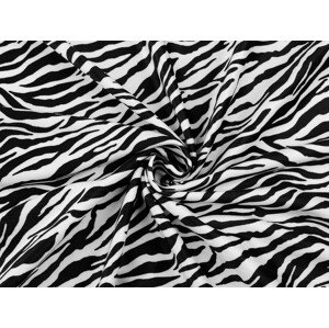 Samet imitace zvířecí kůže zebra Varianta: 1 (144 cm) bílá, Balení: 1 m