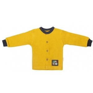 Mamatti Novorozenecká bavlněná košilka, kabátek, Hero - hořčicová, vel. 50 (0-1m)
