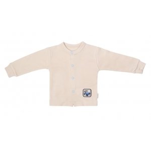 Mamatti Novorozenecká bavlněná košilka, kabátek, Čísla - béžová, vel. 50 (0-1m)