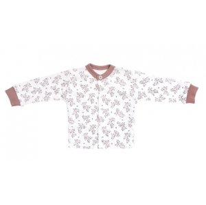 Mamatti Novorozenecká bavlněná košilka, kabátek, Happy - bílá s potiskem, vel. 50 (0-1m)