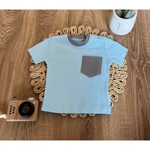 Polo tričko, krátký rukáv, bavlna, Mamatti, Dino park - modré, vel. 86 (12-18m)