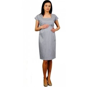 Be MaaMaa Těhotenské šaty ELA - ocelová, vel. XL (42)