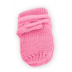 Kojenecké rukavičky pletené, zimní - růžové/malinové, Baby Nellys, vel. 56-68 (0-6 m)