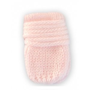 Kojenecké rukavičky pletené, zimní - sv. růžové, Baby Nellys, vel. 56-68 (0-6 m)