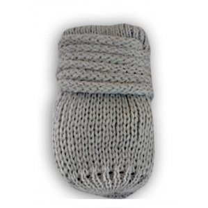 Kojenecké rukavičky pletené, zimní - sv. šedé, Baby Nellys, vel. 56-68 (0-6 m)