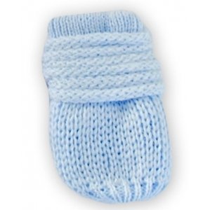 Zimní pletené kojenecké rukavičky - sv. modré, Baby Nellys, vel. 56-68 (0-6 m)