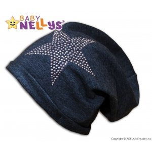 Bavlněná čepička Baby Nellys ® - Hvězdička růžová, vel. 80-98 (9-36m)