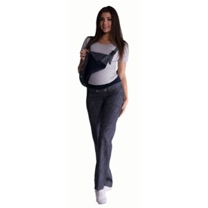 Be MaaMaa Těhotenské kalhoty s láclem - granátový melírek, vel. XL (42)