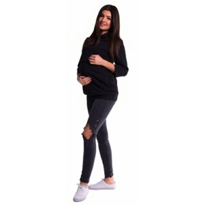 Be MaaMaa Těhotenské a kojící teplákové triko - černé, vel.  S (36)