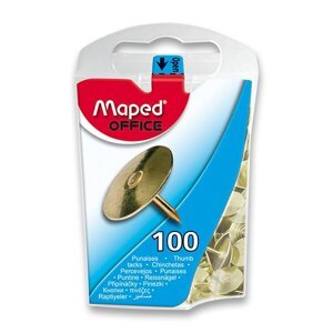 Připínáčky Maped zlaté 100 ks, krabička