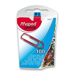 Sponky Maped barevné 25 mm, 100 ks, krabička
