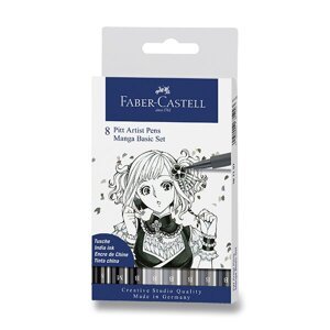 Popisovač Faber-Castell Pitt Artist Pen Manga 8 kusů, Manga Basic