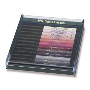 Popisovače Faber-Castell Pitt Artist Pen Brush 12 ks, tělové barvy