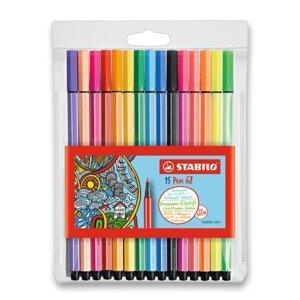 Fixy Stabilo Pen 68 10 + 5 neon barev