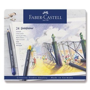 Pastelky Faber-Castell Goldfaber 114724 plechová krabička, 24 barev