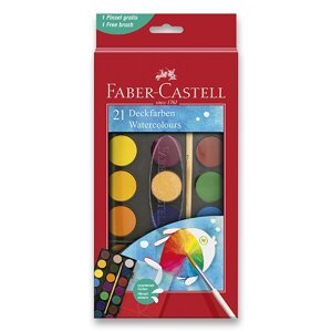 Vodové barvy Faber-Castell 21 barev, průměr 30 mm