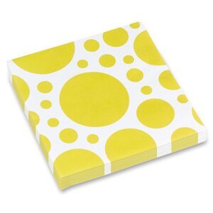 Ubrousky Solid Color Dots žluté