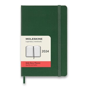 Diář Moleskine 2025 - tvrdé desky tm. zelený