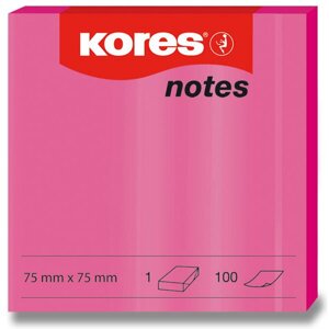 Samolepicí bločky Kores - neonové neonové růžové
