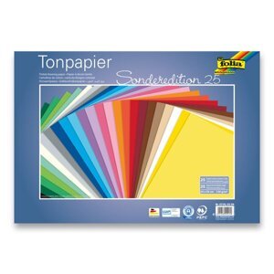 Barevné papíry Folia 35 x 50 cm 130 g, 25 archů, 25 barev