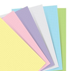 Poznámkový papír, tečkovaný, 6 barev náplň osobních diářů Filofax