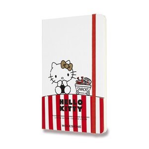 Zápisník Moleskine Hello Kitty - tvrdé desky L, čistý, bílý
