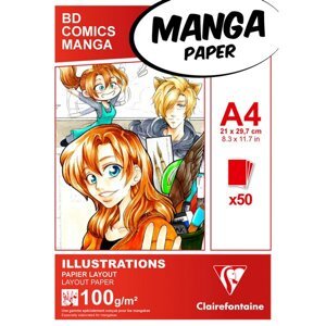 Blok Clairefontaine Manga Illustrations A4, 50 listů, 100 g