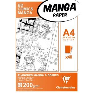 Blok Clairefontaine Manga BD Comic pack A4, 40 listů, 200 g