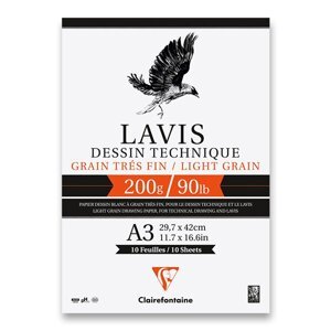 Blok Clairefontaine Lavis Technical drawing A3, 10 listů, 200 g