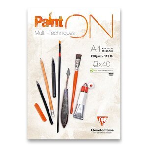 Blok Clairefontaine Paint on White A4, 40 listů, 250 g