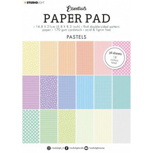 Blok oboustranných vzorovaných papírů A5 – pastelové - 36 listů