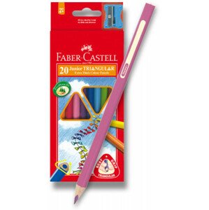 Pastelky Faber-Castell Junior Triangular - 20 barev + ořezávátko