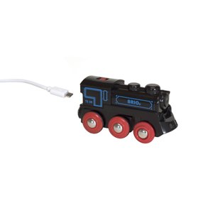 BRIO Černá lokomotiva se zdrojem a mini USB 33599