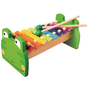 Bino dřevěný kovový xylofon, žába