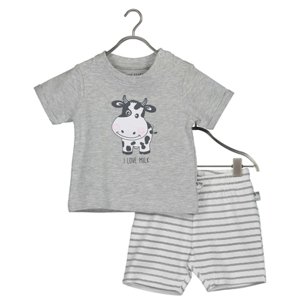 BLUE SEVEN Baby 2-dílná sada Milk Shirt + Medium Shorts grey