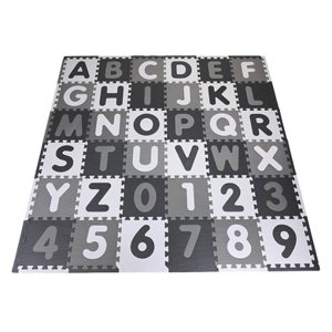 knorr® toys Puzzle Mat - Alpha bet + numbers šedobílá