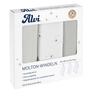 Alvi ® Molton plenky 3-pack Tváře 80 x 80 cm