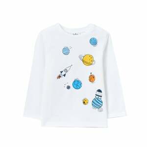 OVS Košile s dlouhým rukávem Space Allover - Print bílá