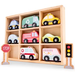 New Class ic Toys Autíčka včetně dřevěné krabice