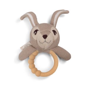 Filibabba Chrastítko se silikonovým kroužkem na kousání - Henny the Bunny