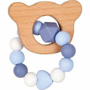 COPPENRATH SPIEGELBURG Silikonový dřevěný kroužek na kousání, světle modrý - BabyGlück