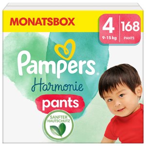 Pampers Harmonie Pants velikost 4, 9-15 kg, měsíční balení (1x168 plenek)