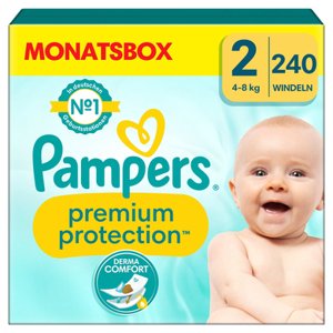 Pampers Premium Protection , New Baby velikost 2 Mini, 4-8 kg, měsíční balení (1x 240 plen)