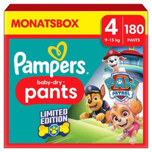 Pampers Baby-Dry Pants Paw Patrol, velikost 4 Maxi, 9-15 kg, měsíční balení (1 x 180 plenek)