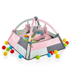 babyGO - Hrací podložka s míčky růžová