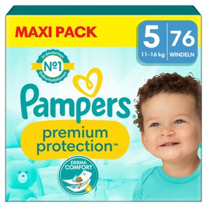 Pampers Premium Protection , velikost 5 Junior , 11-16 kg, Maxi balení (1x 76 plen).