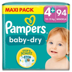 Pampers Plenky Baby-Dry, velikost 4+, 10-15 kg, Maxi Pack (1 x 94 plenek)