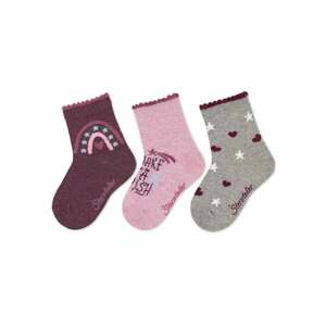Sterntaler Dětské ponožky 3-Pack Rainbow Pink