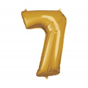 Balónek fóliový 88 cm číslo 07 zlatý Albi